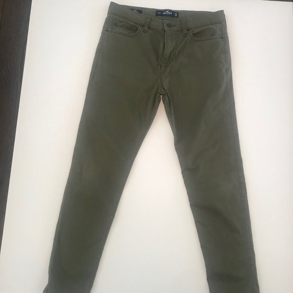 ( 3 for 20) - Hollister Olive Green Chino  W30 L30 - Picture 1 of 7